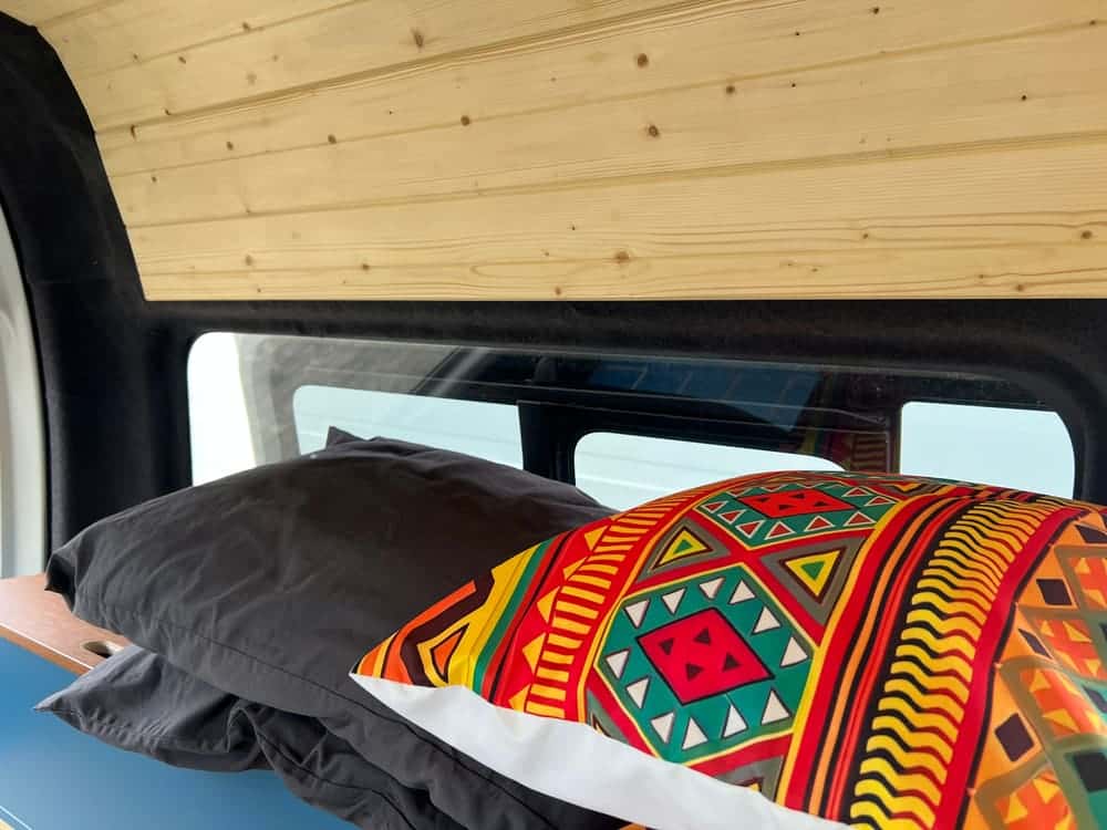 Fitted cushions in a campervan interior